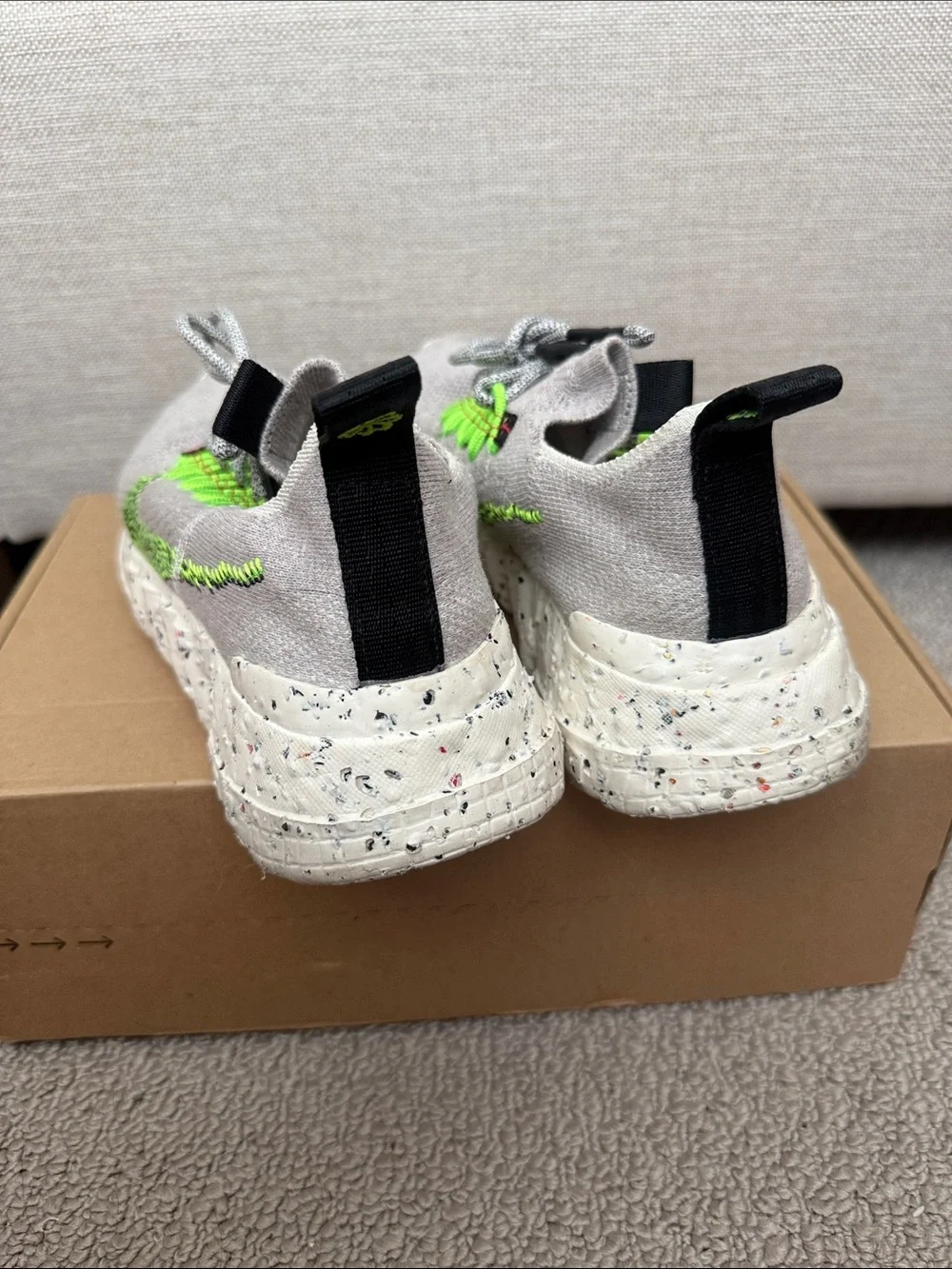 Nike Space Hippie 01 Vast Grey/Electric Green-Black - Men’s Size: 8